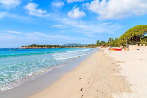 Beautiful white sand Palombaggia beach, Corsica island, France