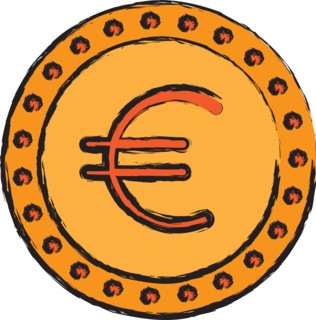 coin euro money cash currency icon