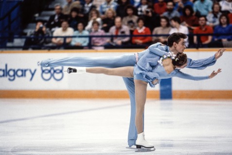 Gordeeva & Grinkov (URS) competing at the 1988 Olympic Winter Games.