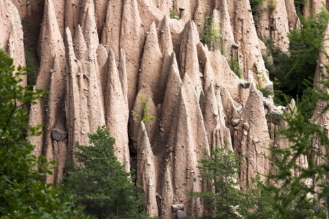 view to the earth pillars, Italy, Suedtirol, Ritten