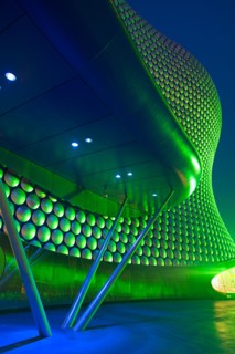 Selfridges, Bullring shopping mall in Birmingham at night, West Midlands of England