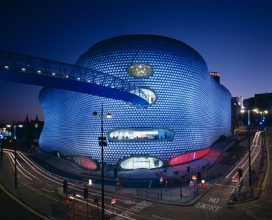 Selfridges Department Store, Birmingham. Dusk