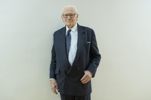 Madrid, Spain. 7th Apr, 2014. The fashion designer Pierre Cardin attends a conference at the French Institute of Madrid under the title 'The stage production of Pierre Cardin'. (Photo by Oscar Gonzale...