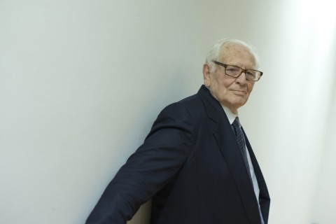 Madrid, Spain. 7th Apr, 2014. The fashion designer Pierre Cardin attends a conference at the French Institute of Madrid under the title 'The stage production of Pierre Cardin'. (Photo by Oscar Gonzale...