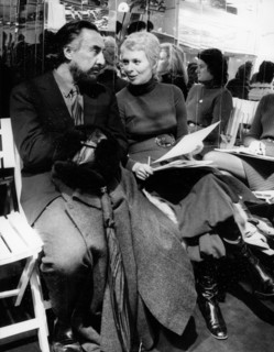 Novelist Romain Gary on set with wife Jean Seberg
