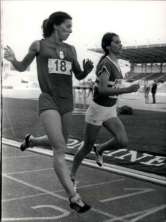 Jul. 19, 1970 - Colette Besson finishing the 400m race victoriously
