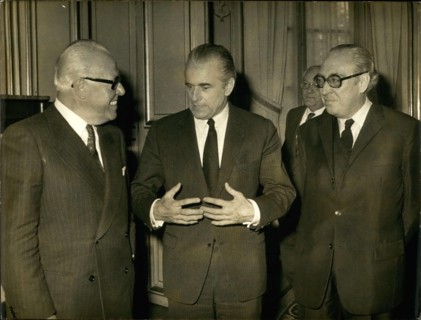 Apr. 13, 1972 - Prime Minister Jacques Chaban-Delmas received Pierre Graber at the Matignon Hotel.