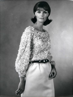 Dec. 20, 2011 - Fashion Collections - OPS:- A Bloused top ib Nylfrance muslin from Bucol completely encrusted in sequine and pearls, in the colours of the rainbow and worn with a green skirt (mention ...