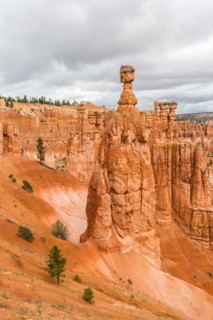 Hoodoos and Thor's Hammer from Navajo Trail Loop, Bryce Canyon National Park, Garfield County, Utah, USA,