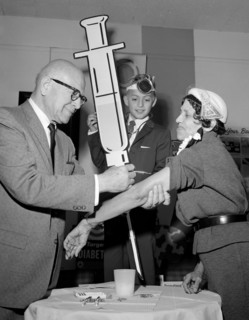 The new polio vaccine is given in Southern California,  ca. 1960.