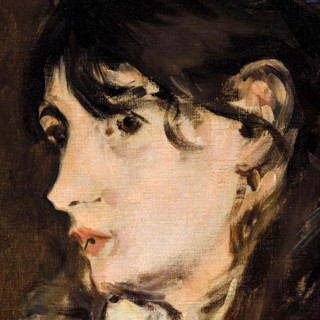 Edouard Manet, portrait painting detail, Berthe Morisot, 1869-1873