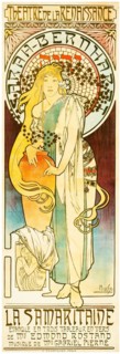 Alphonse Mucha, La Samaritaine: (Sarah Bernhardt), Art Nouveau poster, 1897