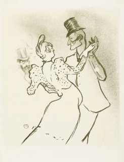 La Goulue and Valentin la Desossee.   Poster by Henri de Toulouse-Lautrec.  Henri de Toulouse-Lautrec, French artist, 1864-1901.  La Goulue was the stage name of Moulin Rouge dancer Louise Weber.  Val...