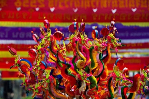 Chinese New Year Celebrations in Thanon Yaowarat, the main thoroughfare which threads through Bangkok’s Chinatown
