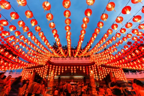 The Lanterns of Thean Hou temple during the Chinese New Year, Kuala Lumpur, Malaysia.