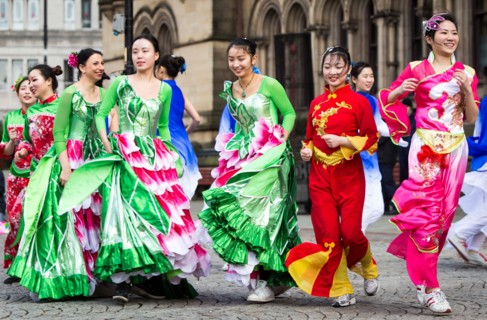 Manchester celebrates Chinese New Year today (Sunday 7th Feb 2016) with a dragon parade and traditional dancing through the city