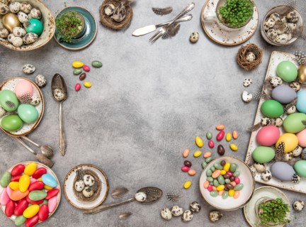 Easter table decoration with space for your text