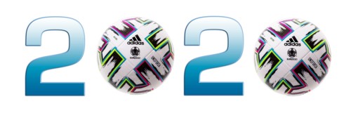 SWINDON, UK - December 27, 2019: Adidas UNIFORIA official football of the UEFA Euro 2020 competition on a white background.