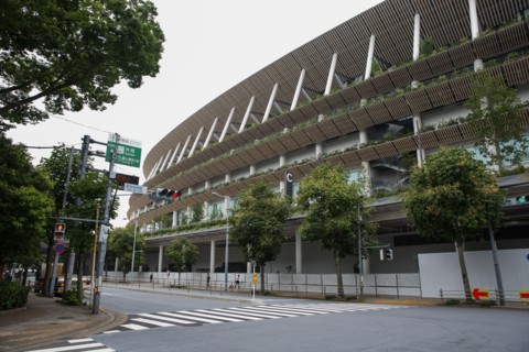 Tokyo, Japan. 21st July, 2020. Japan National Stadium in Shinjuku City which will be use for the Olympic Games Tokyo 2021.Due to the Covid-19 outbreak, the Olympic Games Tokyo 2020 were postponed for ...