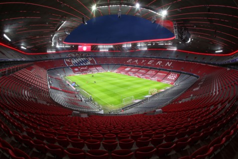 Stadion Allianz Arena in Muenchen Froettmaning for the UEFA Euro 2020 / 2021 football European Championship  
Football Stadium from FC Bayern Munich 
© diebilderwelt / Alamy Stock