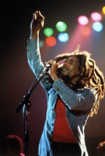 BOB MARLEY (1945-1981) Jamaican reggae musician in  1978
