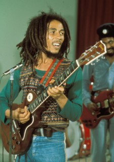 BOB MARLEY (1945-1981) Jamaican reggae musician in 1980. Photo van Houten