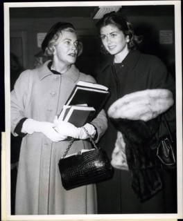 1968 - Mrs. Gary Cooper and her daughter, Maria, arrived in town late this evening aboard a TWA jetsream flight from Los Angeles. The Cooper's are in town for a short visit. Credits: TWA © Keystone Pi...