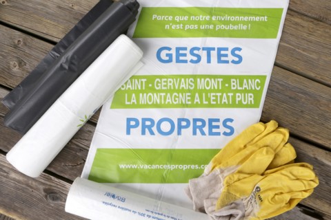 Clean actions. "Because our environment is not a trash can." Saint-Gervais Mont-Blanc mountain in its purest form.