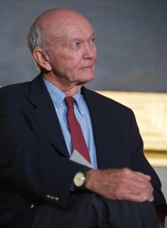 Apollo 11 astronaut and command module pilot Michael Collins during a Congressional Gold Medal ceremony honoring astronauts Neil Armstrong, Buzz Aldrin, John Glenn and Collins in the Rotunda at the US...