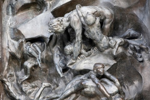 Rodin museum, Paris. The Gates of Hell. About 1890. Detail. France.
