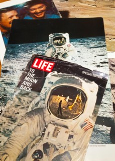 Life Magazine  article on America's Moon Landing 1969, Man on the Moon with Mission commander Neil Armstrong and pilot Buzz Aldrin