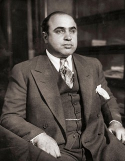 Alphonse Gabriel "Al" Capone, 1899 – 1947, aka Scarface.  American gangster and businessman.  From a police photograph taken circa 1931.