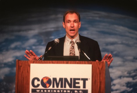WASHINGTON, DC, USA - FEBRUARY 6, 1997: Timothy Berners-Lee, credited with inventing World Wide Web for internet, testifies before Congress.