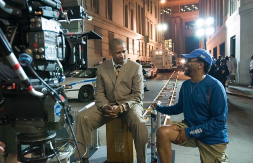 FILMING O/S 'INSIDE MAN' (2006) DENZEL WASHINGTON, SPIKE LEE (DIR) INMN 001-F2