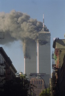 Twin towers of the World Trade Center on the morning of September 11 2001 ©Stacy Walsh Rosenstock/Alamy