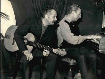 Dec. 12, 1965 - Brassens to sing Trenet's Song: Georges Brassens, the Famous French ' Reacist' Singer is now rehearsing the song written specially for him by another famous singer-composer, Charles Tr...