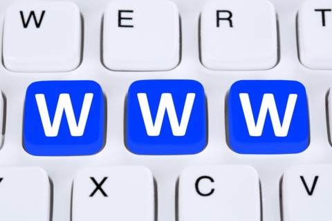 Internet www world wide web online on computer keyboard