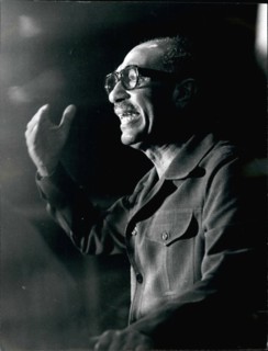 1975 - Anwar Sadat, President of Arab republic of Egypt addressing the OAU conference in Monrovia, Liberia. Credit: Camerapix © Keystone Pictures USA/ZUMAPRESS.com/Alamy Live News