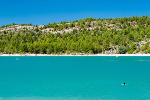 The lake of Sainte Croix, in Provence, during the summer