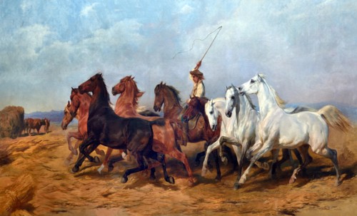 The Foulaison wheat in Camargue - Wheat crushing 1864-1899
Rosa BONHEUR 1822 - 1899  France, French,