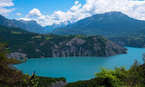 Beautiful lac de Serre Poncon in the French alps in France
