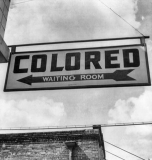 "Colored Waiting Room" sign from segregationist era United States. 1943