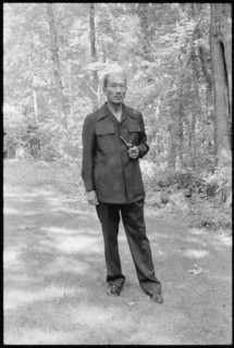 Anwar Sadat poses at Camp David
