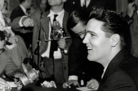 Elvis Presley at a press conference in Paris, France (circa 1958) 
File Reference # 33848-389THA