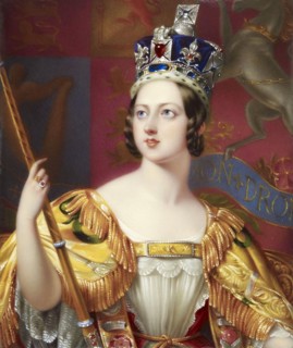 A portrait by George Hayter of Queen Victoria who was Queen of England from until 1837 to 1901. She is seen in her coronation robes.