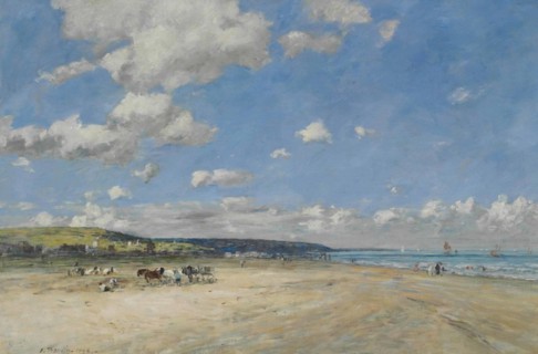 Eugène Boudin - La plage de Tourgeville.