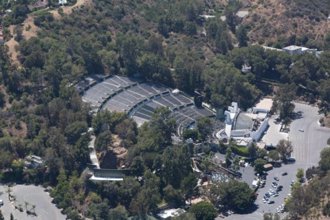 The Hollywood Bowl, a modern amphitheater in the Hollywood area of Los Angeles, California