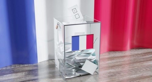 France - ballot box - voting, election concept - 3D illustration