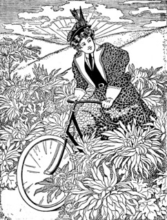 End of the 19th Century free spirit woman on a bike from On the road to health and happiness by Charles A. Vogeler Company [Advertising] Publication date 1897