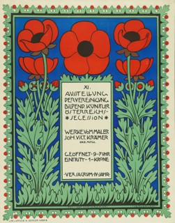 Johann Victor Krämer, Ver Sacrum, Lithographic Institute Albert Berger, XI. Exhibition of the Association of Austrian Visual Artists - Secession. Works by the painter Joh. Vict. Krämer, paper, lithogr...